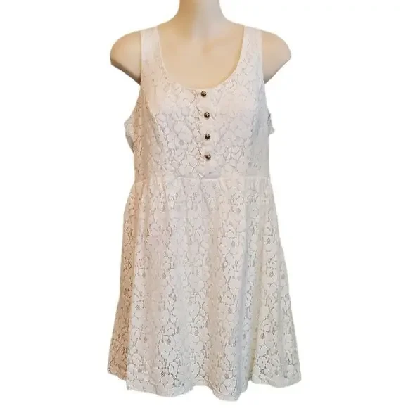 HeartSoul | Dresses | Heartsoul White Lace Sleeveless Dress Sz Lg | Poshmark